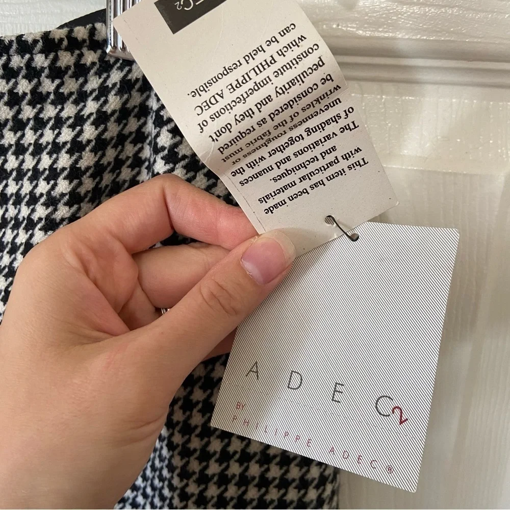 NWT Houndstooth Wool Blend Black and White Skirt Size 12 - Picture 8 of 10